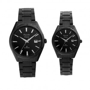 Alexandre Christie AC 8681 Full Black Steel Couple